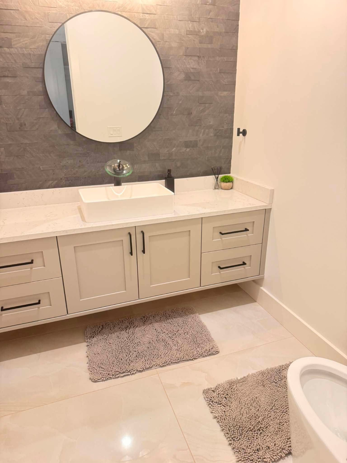 Clean modern bathroom vanity